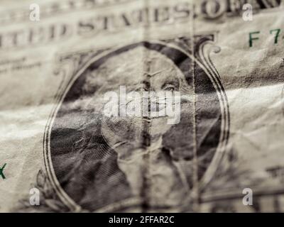 Immagine in scala di grigi di una fattura da un dollaro Foto Stock