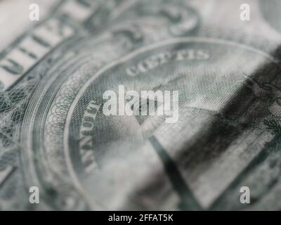 Immagine in scala di grigi di una fattura da un dollaro Foto Stock