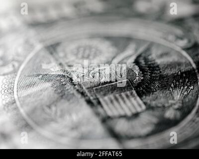 Immagine in scala di grigi di una fattura da un dollaro Foto Stock