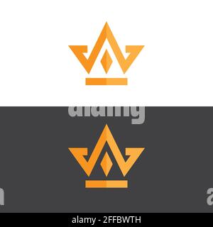 elegante logo a corona in oro immagine vettoriale Illustrazione Vettoriale