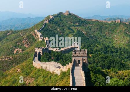 La Grande Muraglia di Jinshanling vicino a Pechino, Cina. Foto Stock