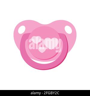 Icona vettore fittizio del bambino del succhietto isolato su sfondo bianco. Illustrazione Vettoriale