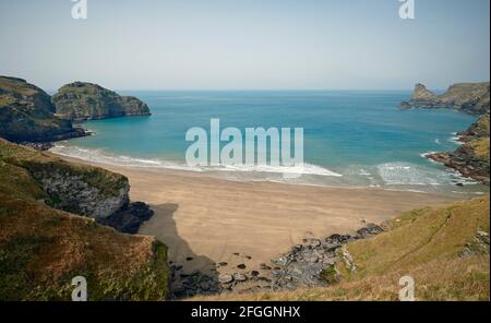 Bossiney Cove nella Cornovaglia Nord Foto Stock