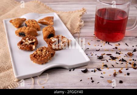 tipico chebakia arabica dolce, ideale a ramadan Foto Stock