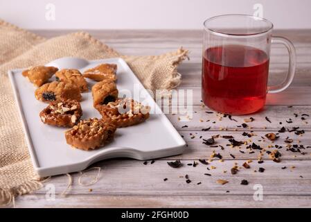 tipico chebakia arabica dolce, ideale a ramadan Foto Stock