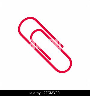 Set di illustrazioni vettoriali a forma piatta con clip per carta da ufficio multicolore isolato su sfondo bianco Illustrazione Vettoriale