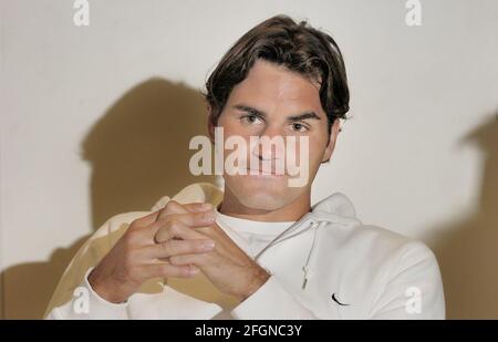 RODGER FEDERER OGGI A WIMBLEDON 21/6/07. IL ROYAL HUNT CUP. IMMAGINE DAVID ASHDOWN Foto Stock