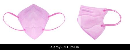 Maschera rosa monouso con supporto per l'orecchio, FFP2 con protezione N95, KN95. Maschera facciale per proteggere te stesso e gli altri da Covid-19. Senza valvola respiratoria Foto Stock