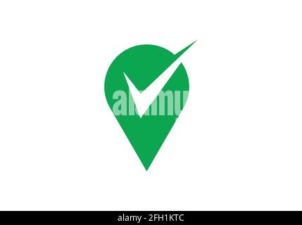 Icona del segno di spunta, illustrazione dell'elemento del logo, segno di spunta design del simbolo. Illustrazione Vettoriale