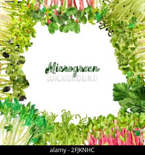 Nutrizione sana microgrenens telaio realistico isolato illustrazione vettoriale Illustrazione Vettoriale