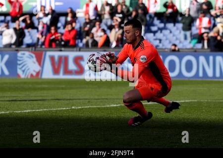 ROTTERDAM, PAESI BASSI - APRILE 25: Il portiere Justin Bijlow di Feyenoord durante la partita olandese di Eredivisie tra Feyenoord e Vitesse a de Kuip Foto Stock