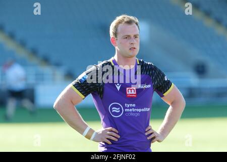 Newcastle, Regno Unito. 20 Marzo 2021. NEWCASTLE UPON TYNE, REGNO UNITO. 25 APRILE Josh Woods di Newcastle Thunder guarda al campionato TRA Newcastle Thunder e Sheffield Eagles a Kingston Park, Newcastle, domenica 25 aprile 2021. (Credit: Chris Lishman | MI News) Credit: MI News & Sport /Alamy Live News Foto Stock