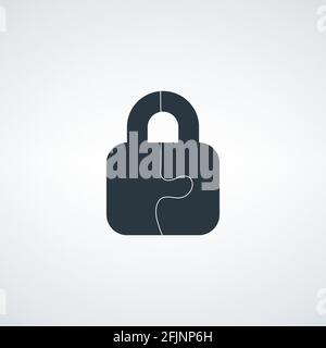 blocco di puzzle, blocchi pezzi di puzzle. Illustrazione vettoriale stock isolata Illustrazione Vettoriale