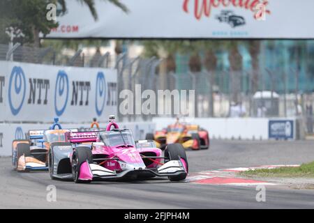 25 aprile 2021: Il pilota di Andretti Autosport ALEXANDER ROSSI (27) dei giri degli Stati Uniti girano 12 nel corso della NTT Indycar Series Firestone Grand Prix di San Pietroburgo il 25 aprile 2021 a San Pietroburgo, Fl. Credit: Cory Knowlton/ZUMA Wire/Alamy Live News Foto Stock