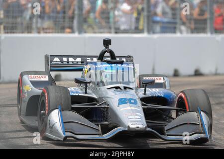 25 aprile 2021: Il pilota di ed Carpenter Racing CONOR DALY (20) dei round degli Stati Uniti girano 10 nel corso della NTT Indycar Series Firestone Grand Prix di San Pietroburgo il 25 aprile 2021 a San Pietroburgo, Fl. Credit: Cory Knowlton/ZUMA Wire/Alamy Live News Foto Stock