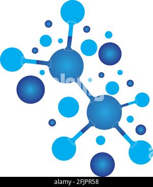 Simbolo di molecola modello logo illustrazione vettoriale design Illustrazione Vettoriale