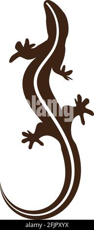 simbolo e logo dell'icona vettoriale a lucertola Illustrazione Vettoriale