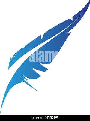 icone dell'app modello logo di scrittura con penna feather Illustrazione Vettoriale