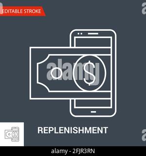 Icona di rifornimento. Linea sottile illustrazione vettoriale Illustrazione Vettoriale