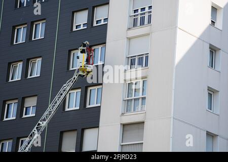 Alto soccorso scala vigili del fuoco, Clermont-Ferrand, Francia Foto Stock