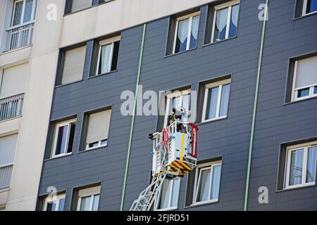 Alto soccorso scala vigili del fuoco, Clermont-Ferrand, Francia Foto Stock