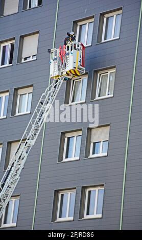 Alto soccorso scala vigili del fuoco, Clermont-Ferrand, Francia Foto Stock