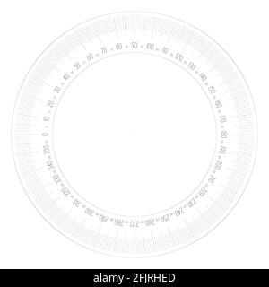 Goniometro completo a 360 gradi - strumento di misurazione per la  misurazione degli angoli in geometria. Illustrazione vettoriale a linee  sottili Immagine e Vettoriale - Alamy