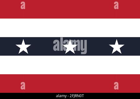 Festive USA bandiera orizzontale senza cuciture sfondo modello. Design a strisce patriottiche. Illustrazione Vettoriale