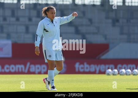 Monaco, Germania. 25 Apr 2021. Ha disegnato Spence (24 Chelsea FC) prima della partita della UEFA Women's Champions League tra il FC Bayern Monaco e il Chelsea FC al Campus FC Bayern, Germania. Credit: SPP Sport Press Photo. /Alamy Live News Foto Stock