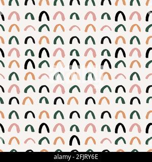 Ripetizione astratta senza giunture con elementi disegnati a mano Illustrazione Vettoriale