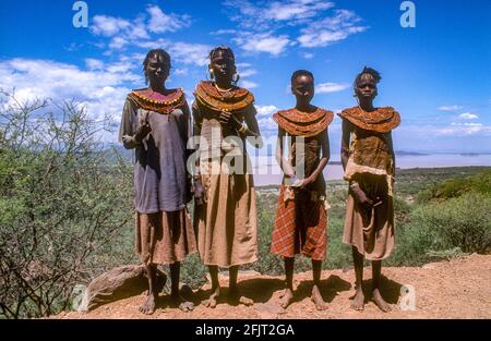 Pokot bambini i Pokot persone (anche scritto Pokoot) Live in West Pokot County e Baringo County in Kenya E nel distretto Pokot della K orientale Foto Stock