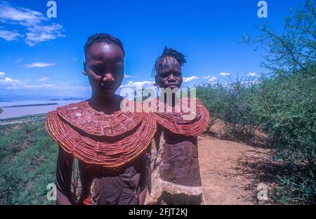 Pokot bambini i Pokot persone (anche scritto Pokoot) Live in West Pokot County e Baringo County in Kenya E nel distretto Pokot della K orientale Foto Stock