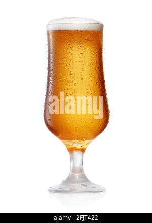 Birra fredda in un bicchiere di birra alla spina Foto Stock