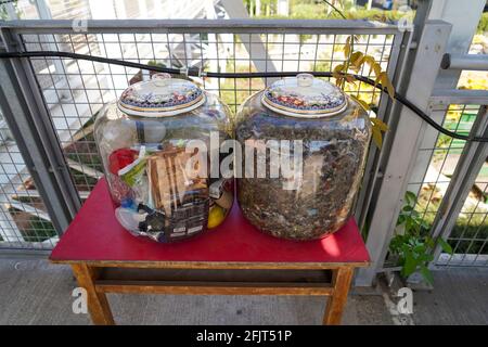 Israele, Hiriya, il museo del riciclaggio, Hiriya rifiuti discarica situato a sud-est di Tel Aviv, Israele. Foto Stock