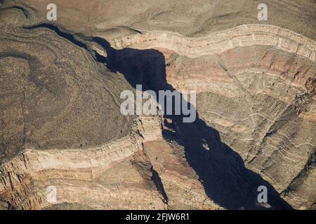 Stati Uniti, Arizona, del Grand Canyon South Rim (vista aerea) Foto Stock