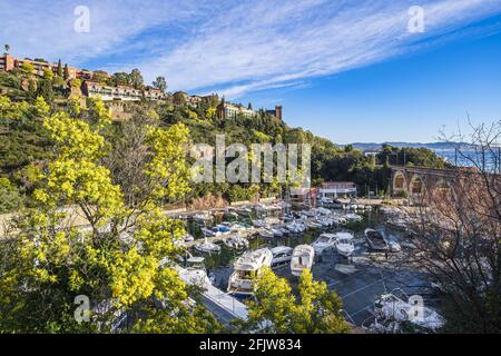 Francia, Alpi Marittime, Mandelieu-la-Napoule, porto di Rague Foto Stock