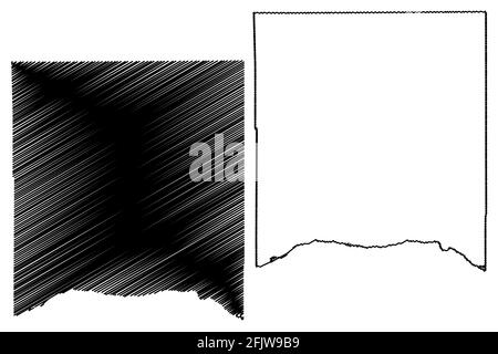 Richland County, stato del Wisconsin (contea degli Stati Uniti, Stati Uniti d'America, Stati Uniti) mappa vettoriale, schizzo scrimolo Richland mappa Illustrazione Vettoriale