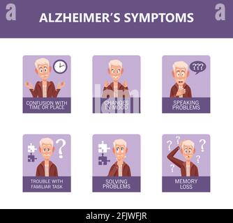 sei sintomi di alzheimers Illustrazione Vettoriale