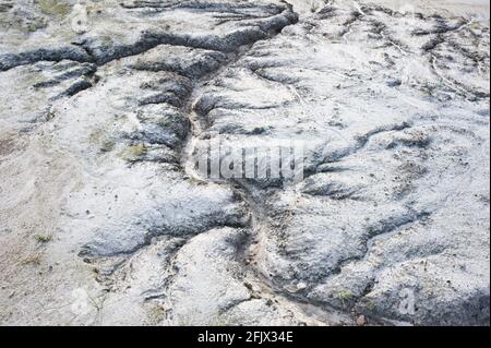 Acqua canali scolpiti attraverso il suolo. Foto Stock