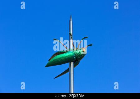 Beetle Totem (2004) del famoso artista belga Jan Fabre (1958) a Leuven/Louvain, Belgio Foto Stock