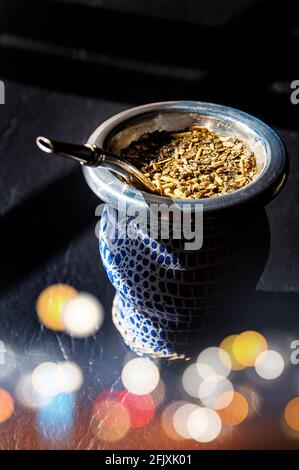 Mate (bevanda argentina tradizionale). Foto Stock