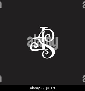 lettere ts nastro a spirale semplice vettore di logo Illustrazione Vettoriale