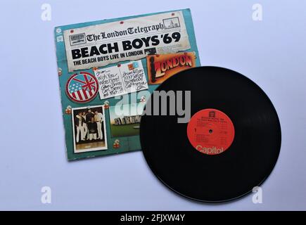 Classic rock band, l'album musicale dei Beach Boys su disco LP con dischi in vinile. Dal titolo Live a Londra 1969 Foto Stock