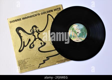 Funk e soul artista, Dionne Warwick album musicale su disco LP con dischi in vinile. Intitolato: Golden Hits di Dionne Warwick parte 2 Foto Stock