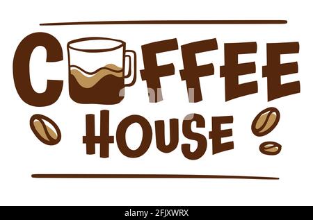 Caffè casa drink espresso, caffè o ristorante Illustrazione Vettoriale