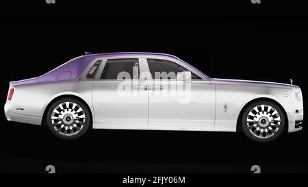 Rolls Royce Phantom con sfondo nero. Foto Stock