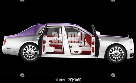 Rolls Royce Phantom con sfondo nero. Foto Stock
