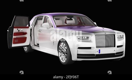 Rolls Royce Phantom con sfondo nero. Foto Stock