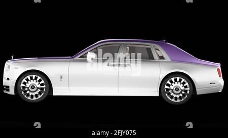 Rolls Royce Phantom con sfondo nero. Foto Stock