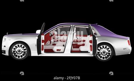 Rolls Royce Phantom con sfondo nero. Foto Stock
